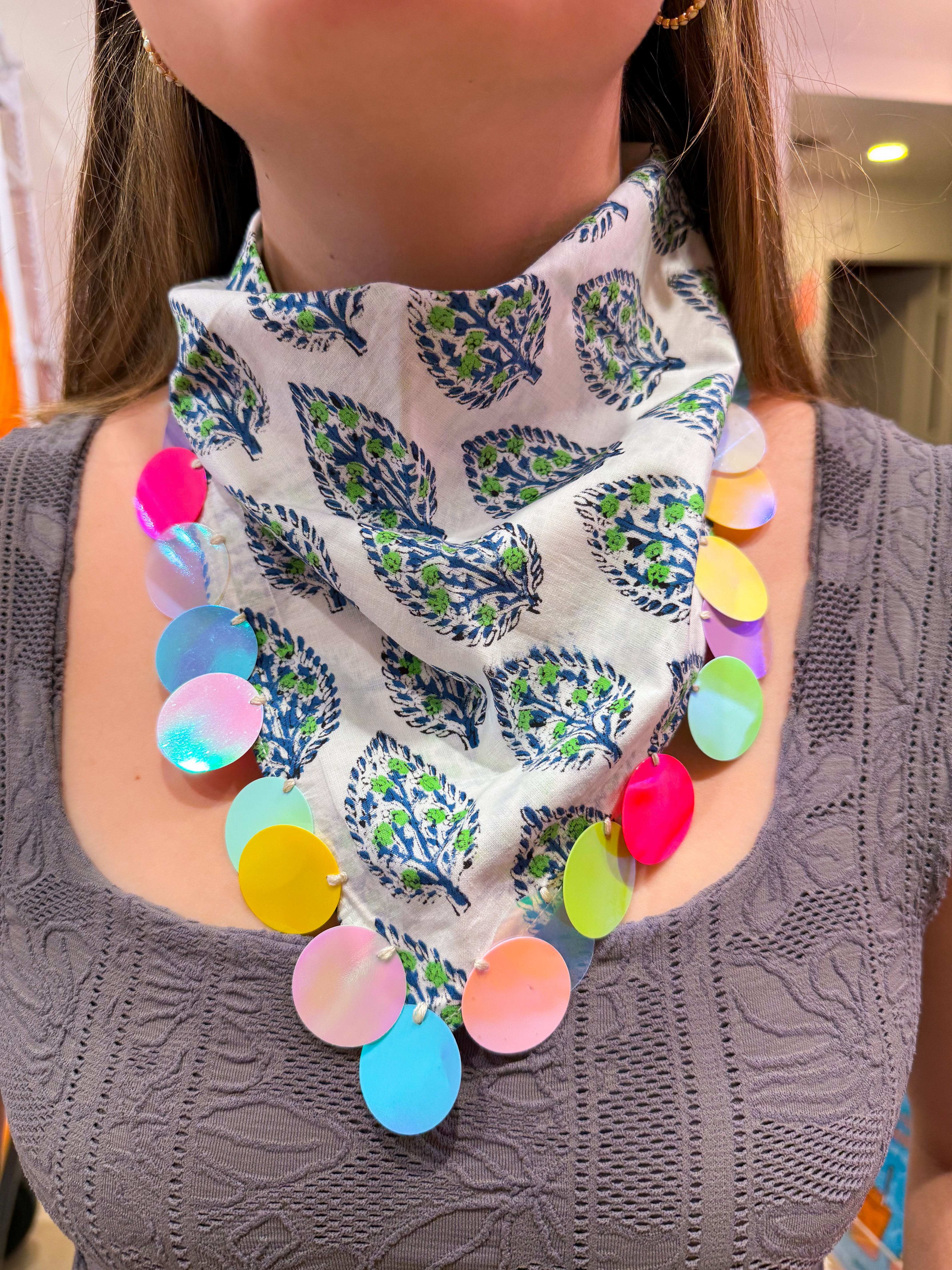 Blue Bird Sequin Bandana