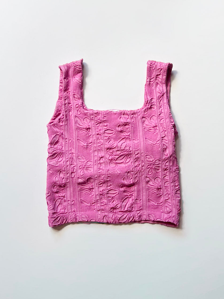 Double Lace Square Crop Top | Pink