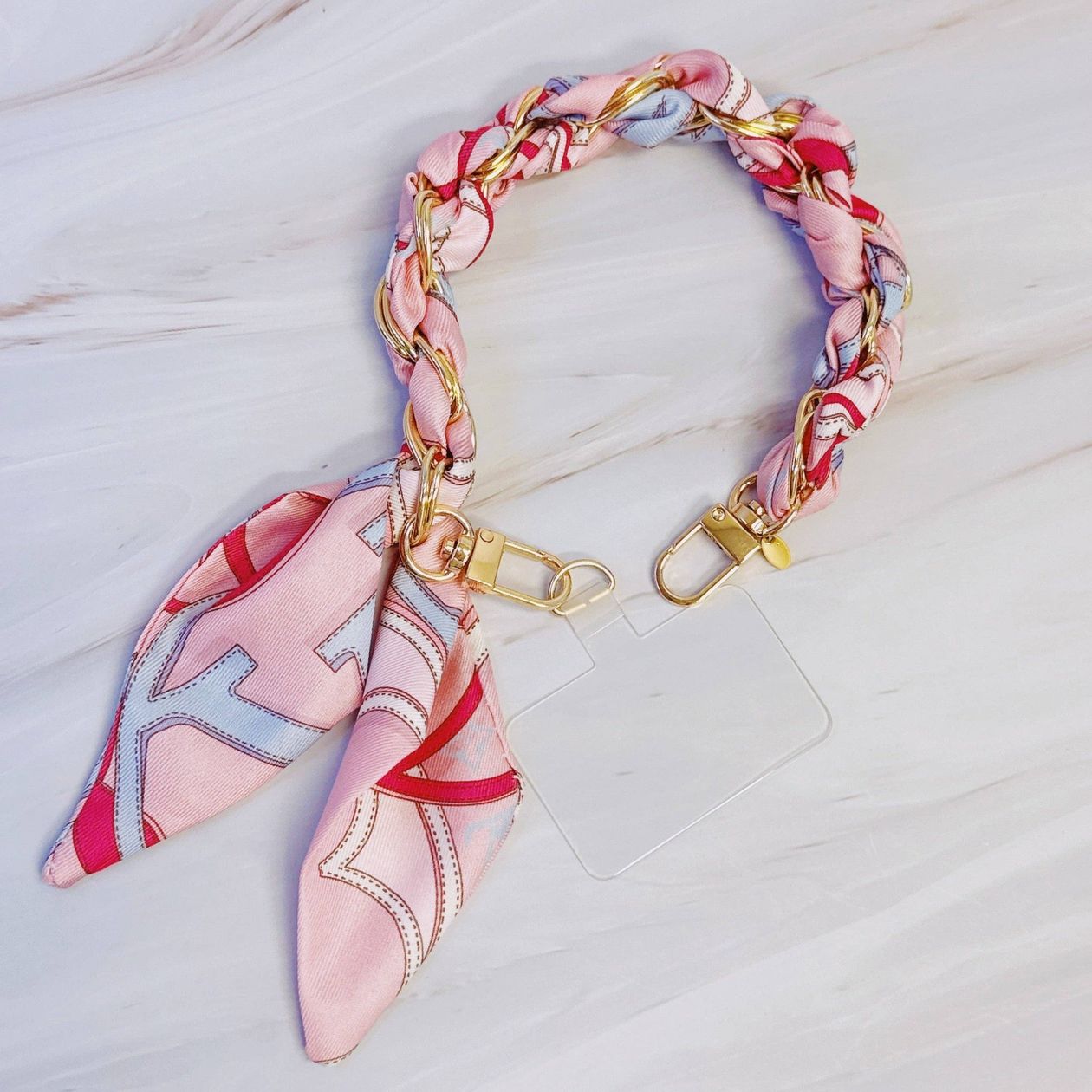 Braided Scarf Chain Phone Lanyard | Pink