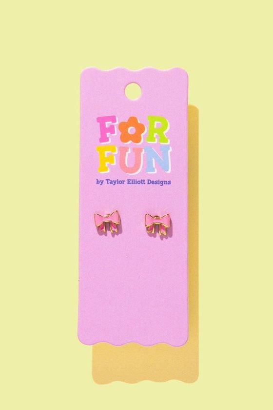 Taylor Elliott | Lillian Pink Bow Stud Earrings