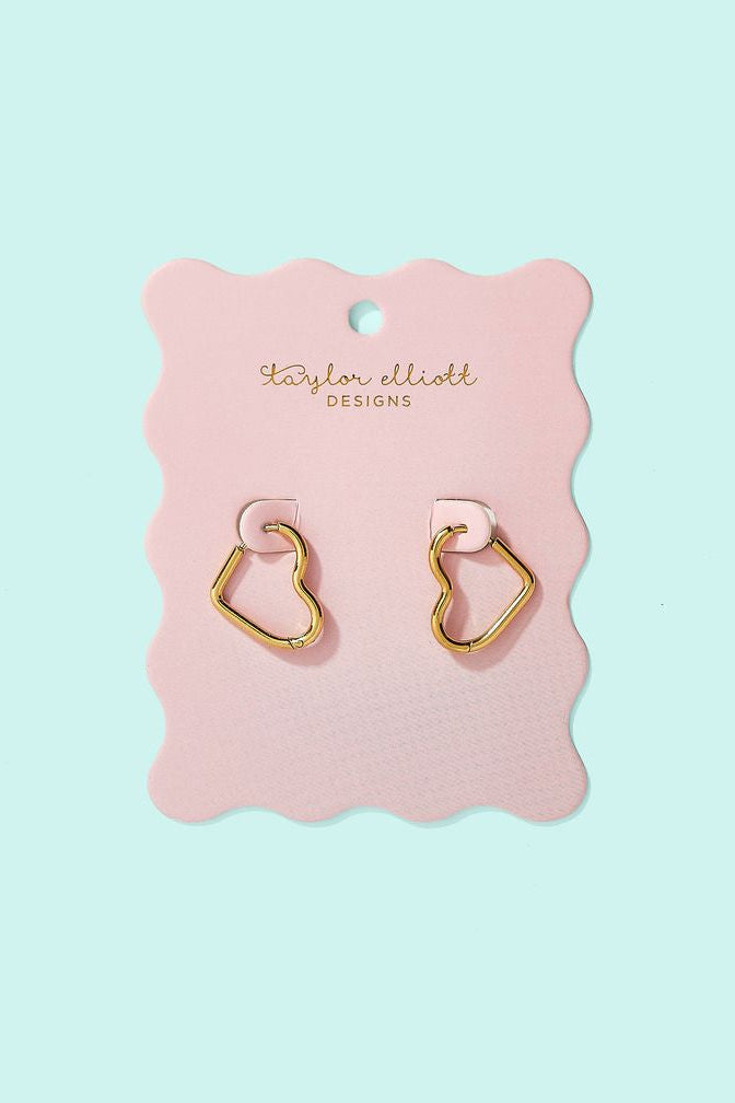 Taylor Elliott | Josephine Heart Huggie Earrings