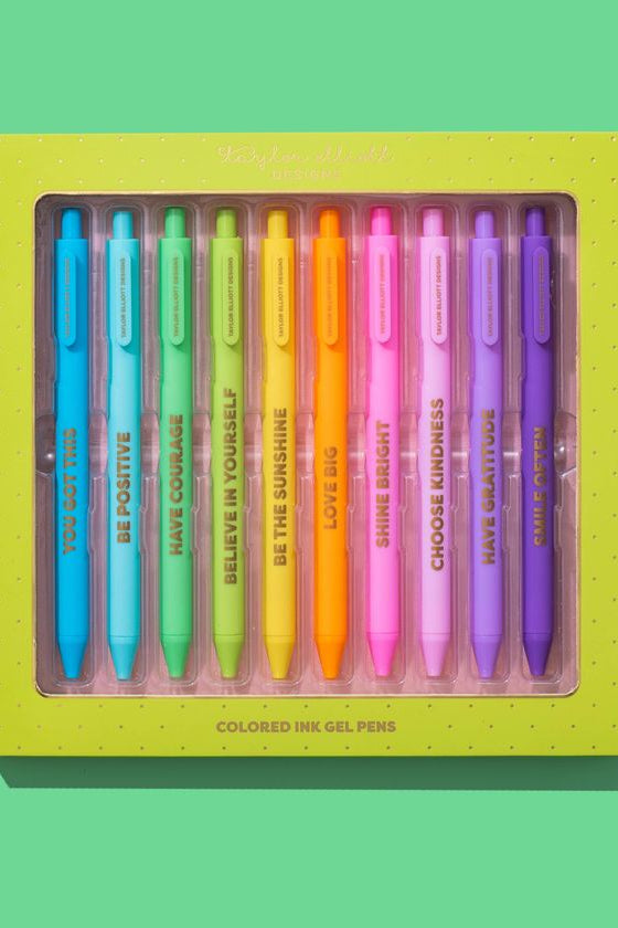 Taylor Elliott | 10 Motivational Colored Gel Pens