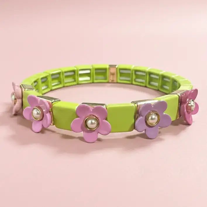 Taylor Elliott | Flowers W/ Pearls - Poppy Bracelet