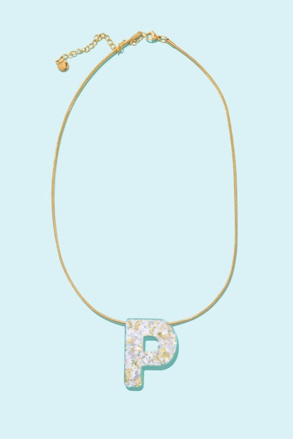 Taylor Elliott | Pearl Confetti Letter Necklace