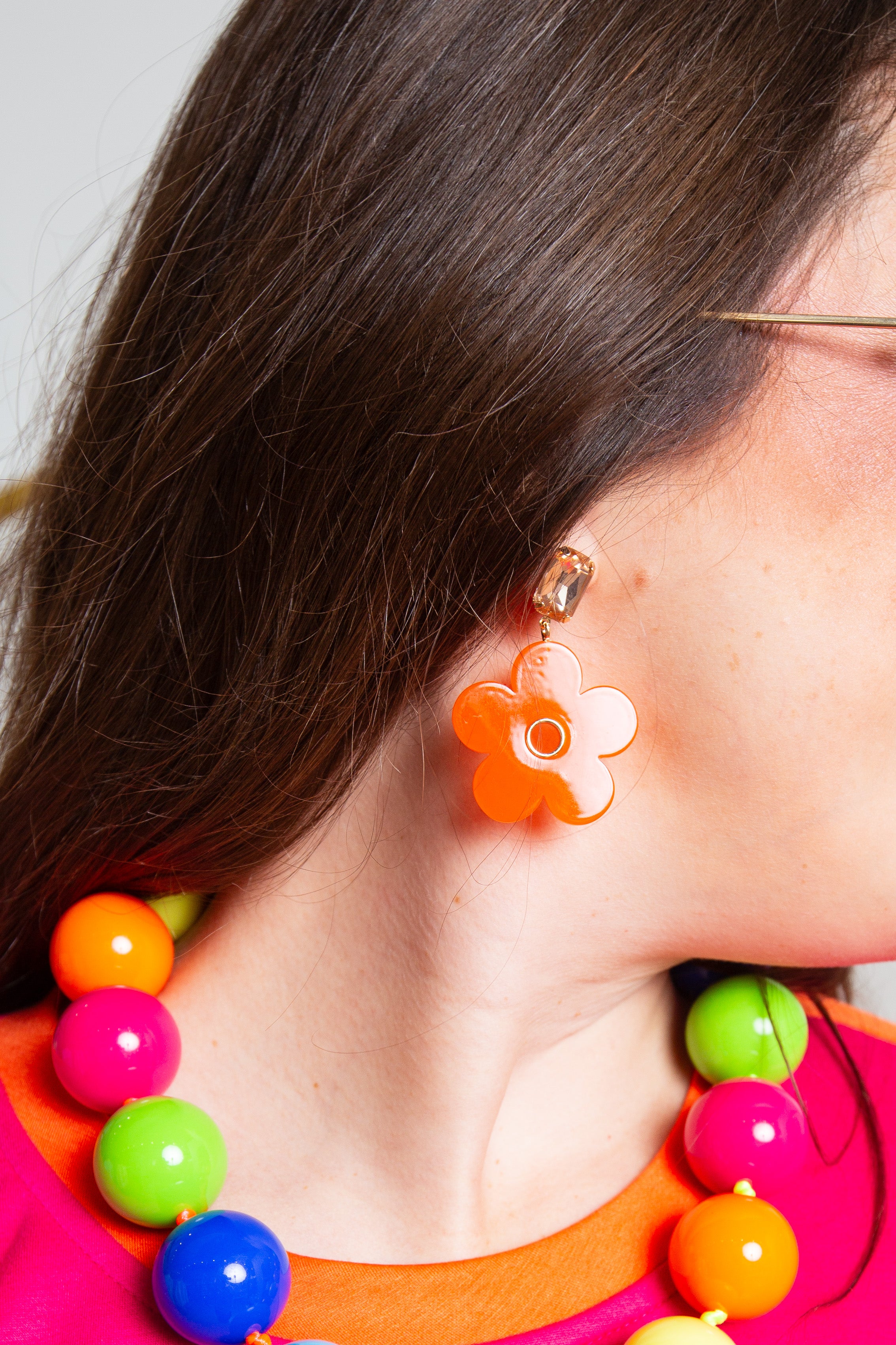 Retro Orange Flower Earring