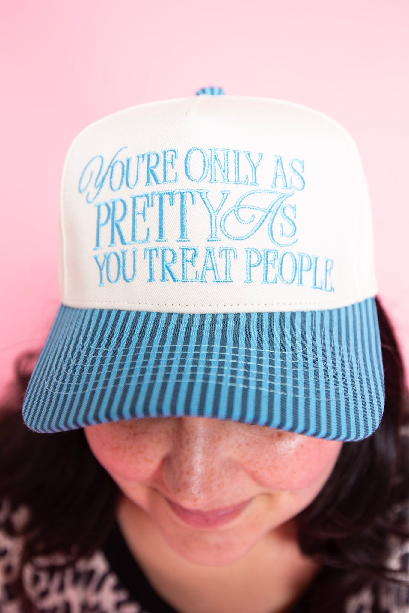Pretty Blue Stripe Hat