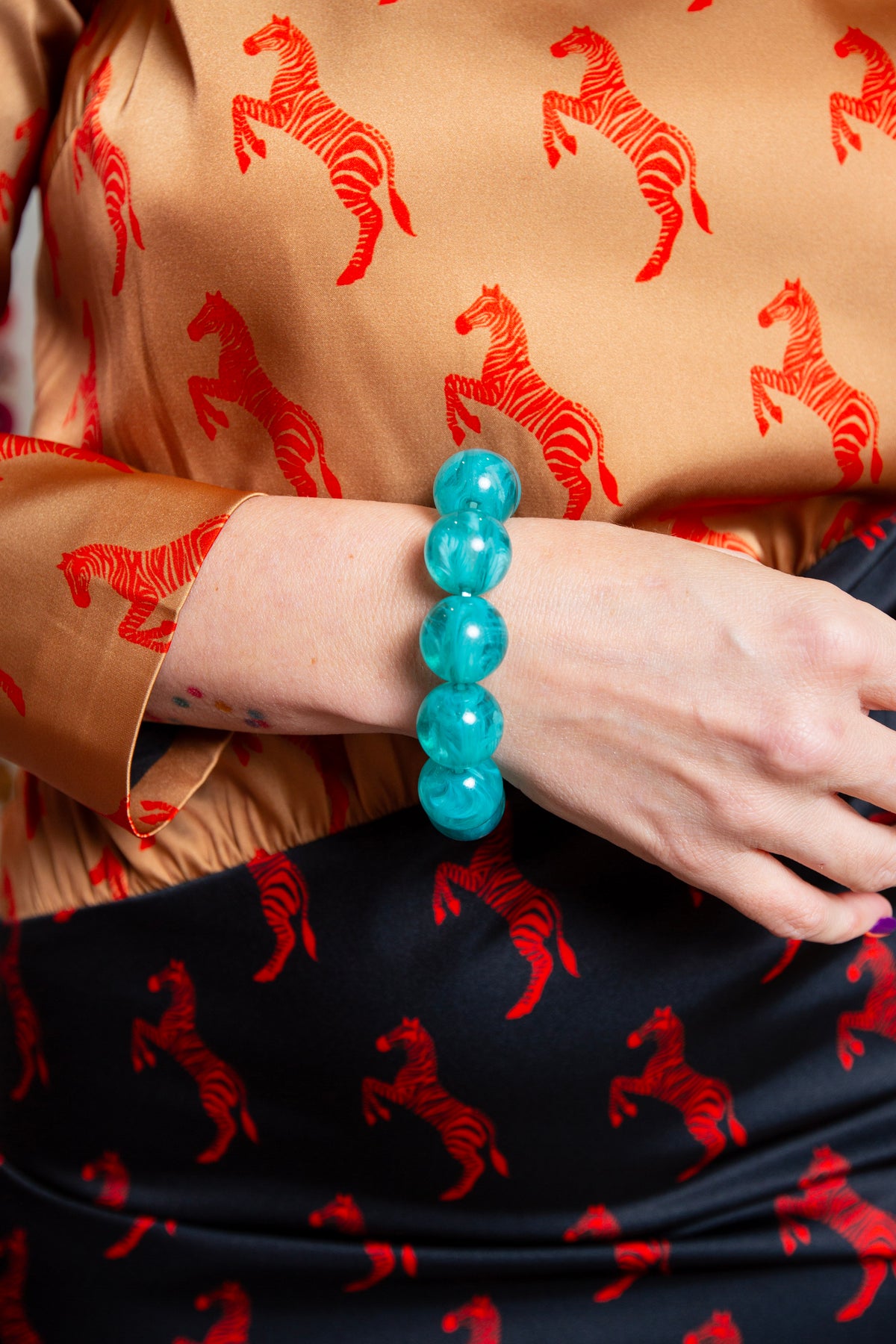 Marble Bead Bracelet | Teal