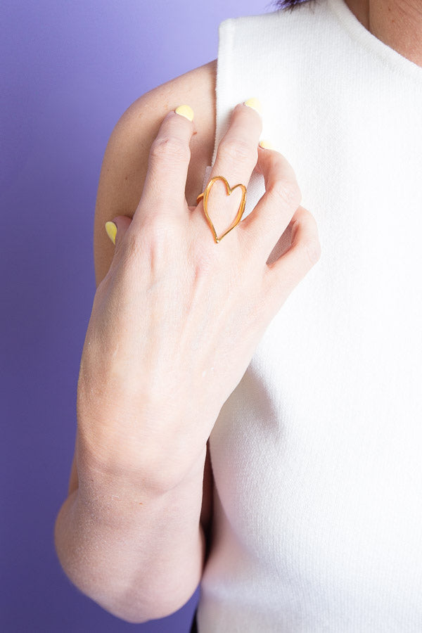 Chansutt Pearls | Heart Ring Gold