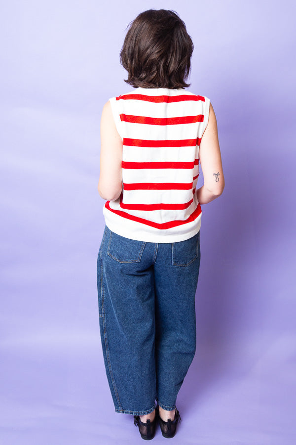 Golden Red Striped Vest