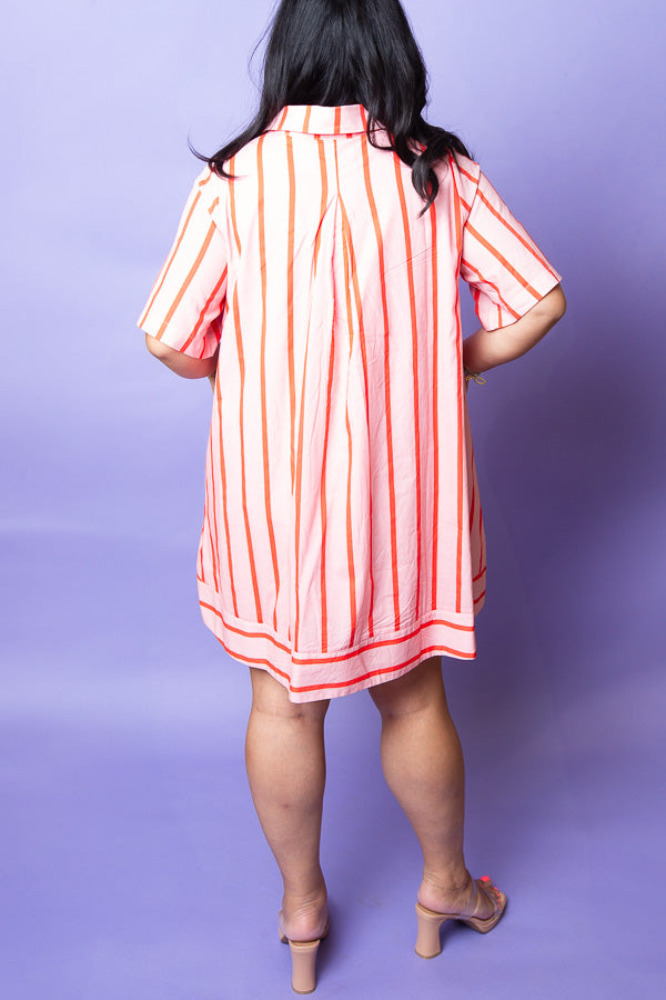 Striped in Love Dress | Pink