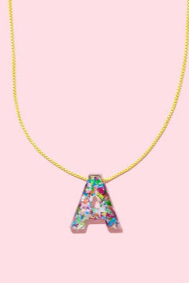 Taylor Elliott | Rainbow Confetti Letter Necklace