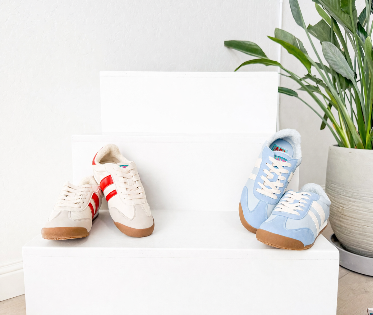 Madrid Sneaker in Beige/Red