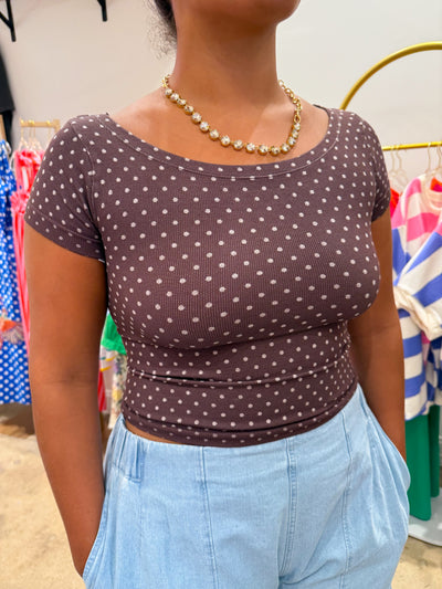 Polka Dot Top | French Roast