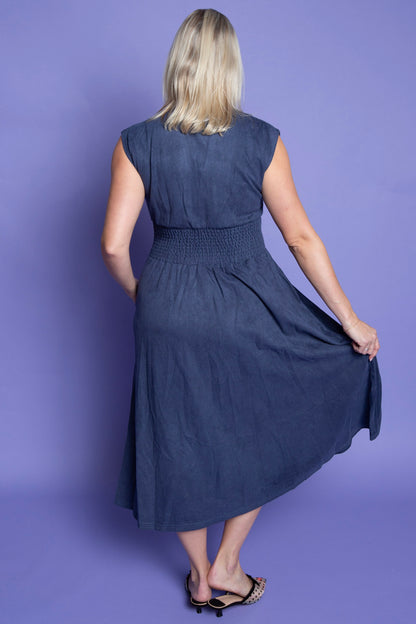 Royal Denim Dress