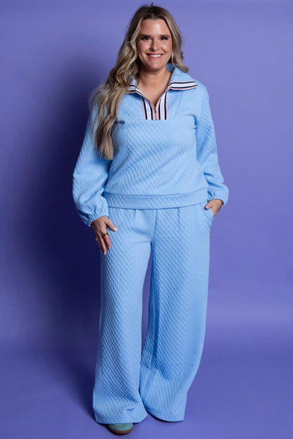 Sky Blue Quilted Set
