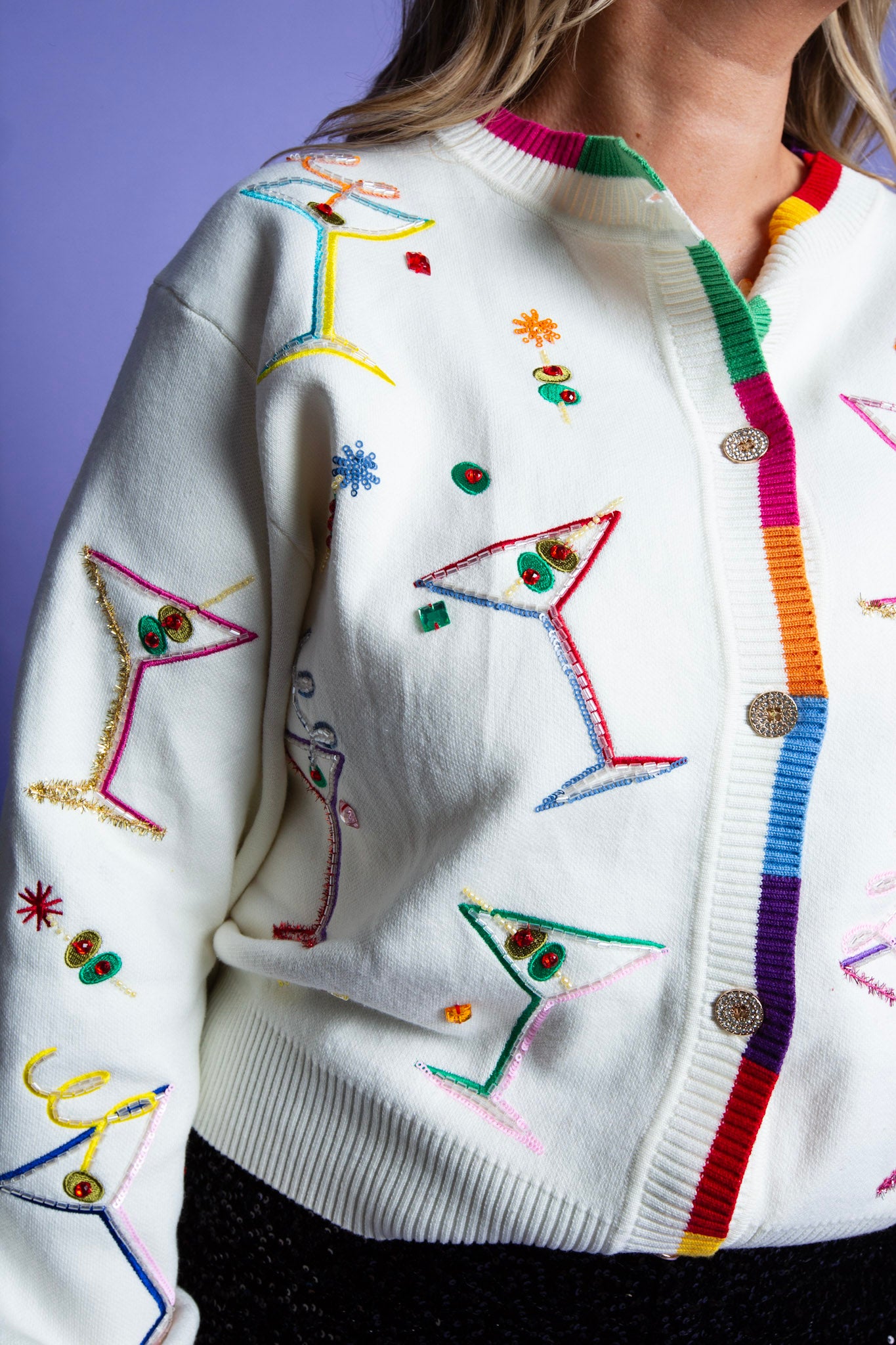 Queen of Sparkles | Cosmo & Martini Button Up Cardigan