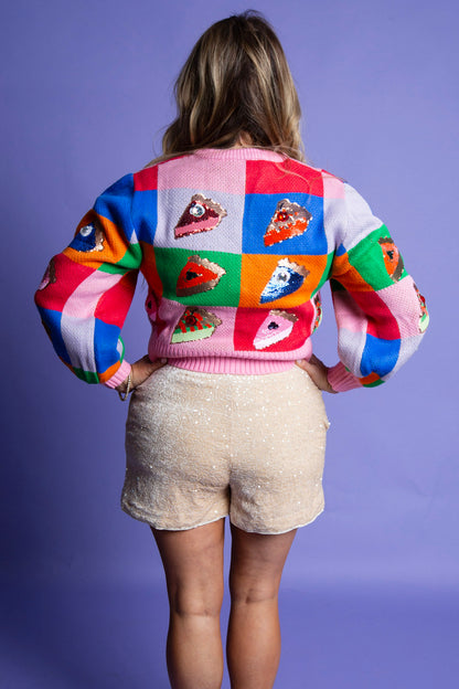 QUEEN OF SPARKLES | Color Block Pumpkin Pie Sweater