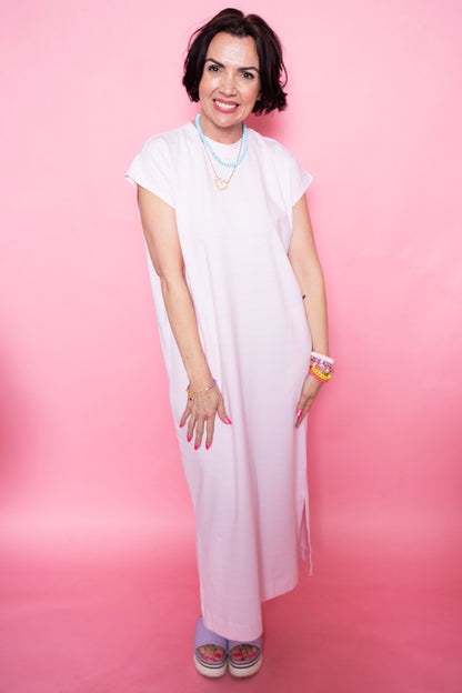 Striped Scene Midi | Pink