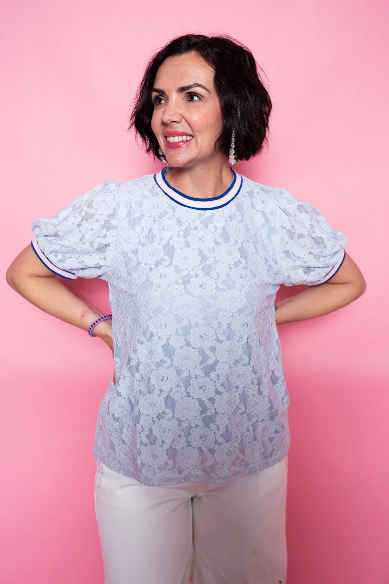 Lace & Line Top | Multiple Colors