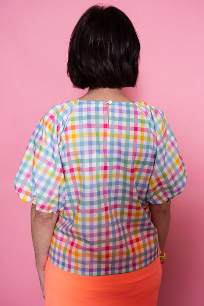 Sweet Sorbet Check Top