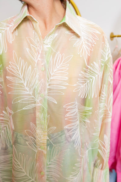 Summer Tropical Eyelet Top