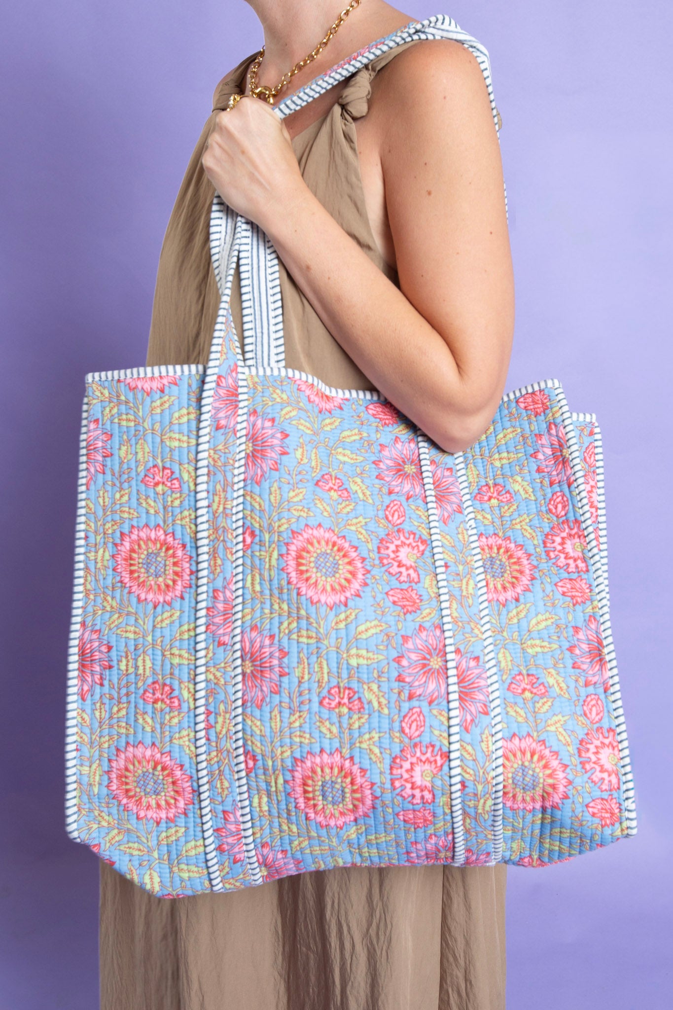 September Haze Floral Tote Bag