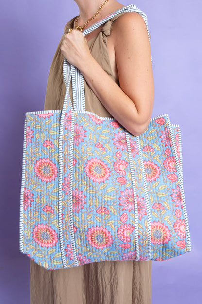 September Haze Floral Tote Bag