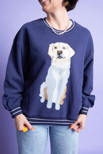 Queen of Sparkles | Navy Golden Retriever Sweatshirt