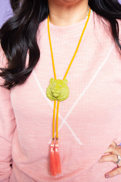 Tiger Bolo Olive Green with Golden Yellow & Peach