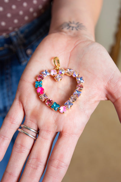 Open Heart Bling Charm