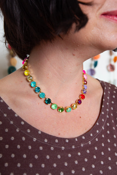 12mm Rainbow Necklace 16 inches