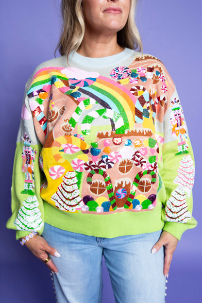 QUEEN OF SPARKLES | Multi Christmas Candyland Sweater