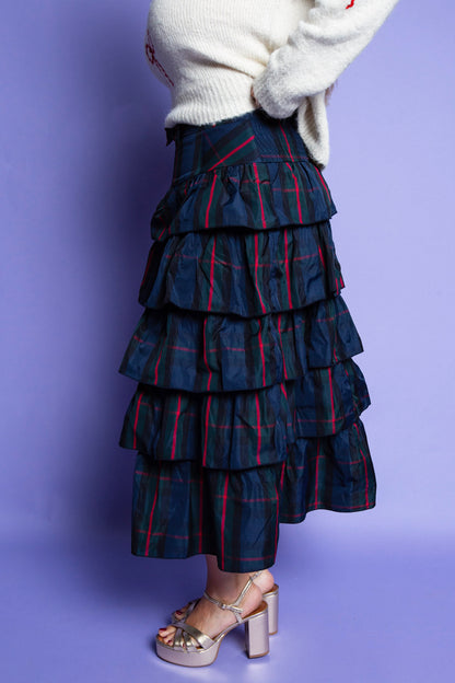 Plaid Ruffled Skirt