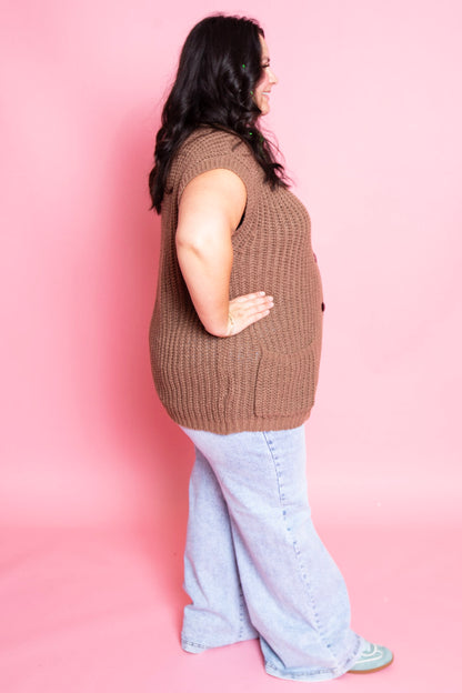 Cozy Brown Vest | Reg. & Plus