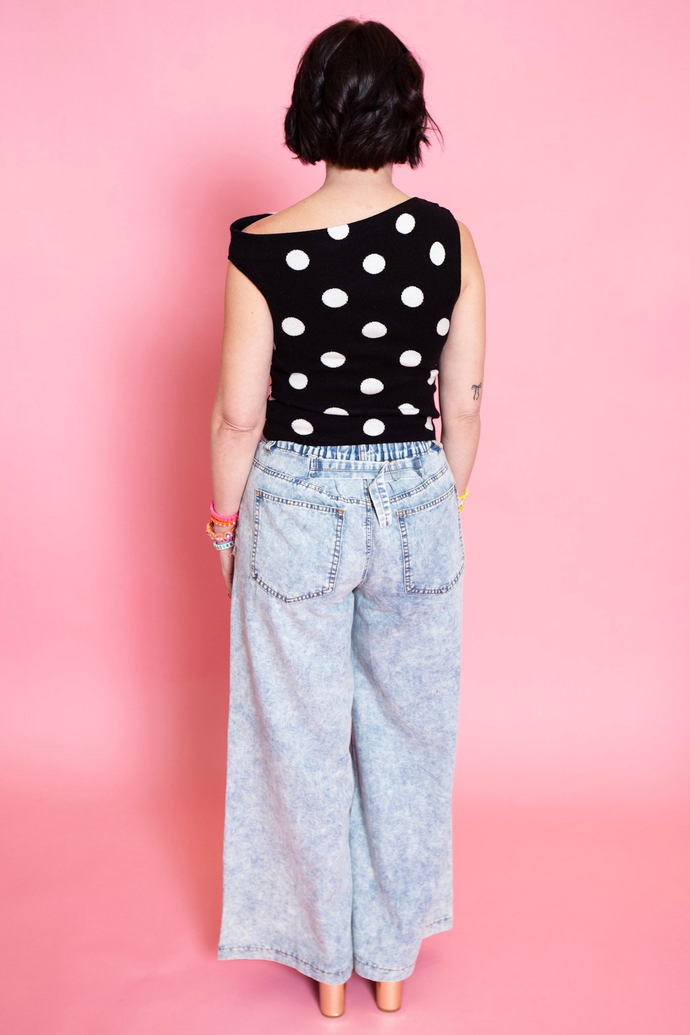 Polka Dot Side Note Sweater Top