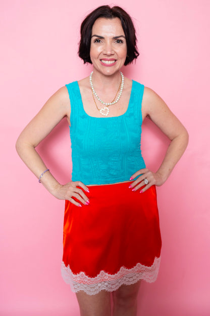 Double Lace Square Crop Top | Bluebird