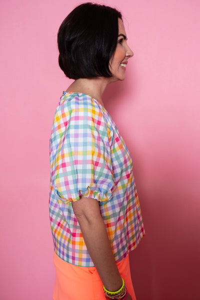 Sweet Sorbet Check Top