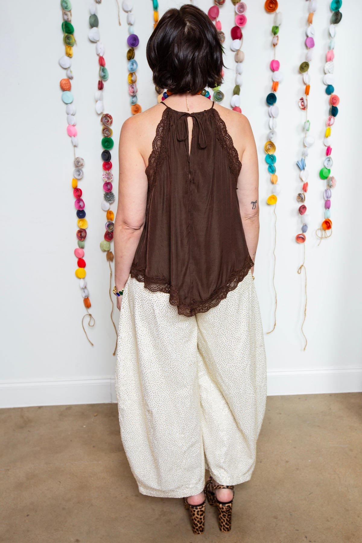 Brown Lacey Tank