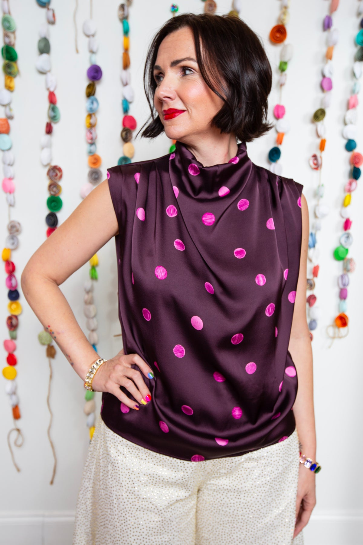 Plum Dot Blouse