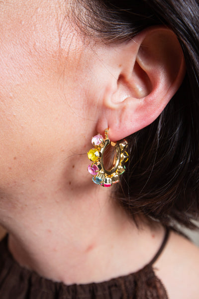 Gem Hoop Earrings