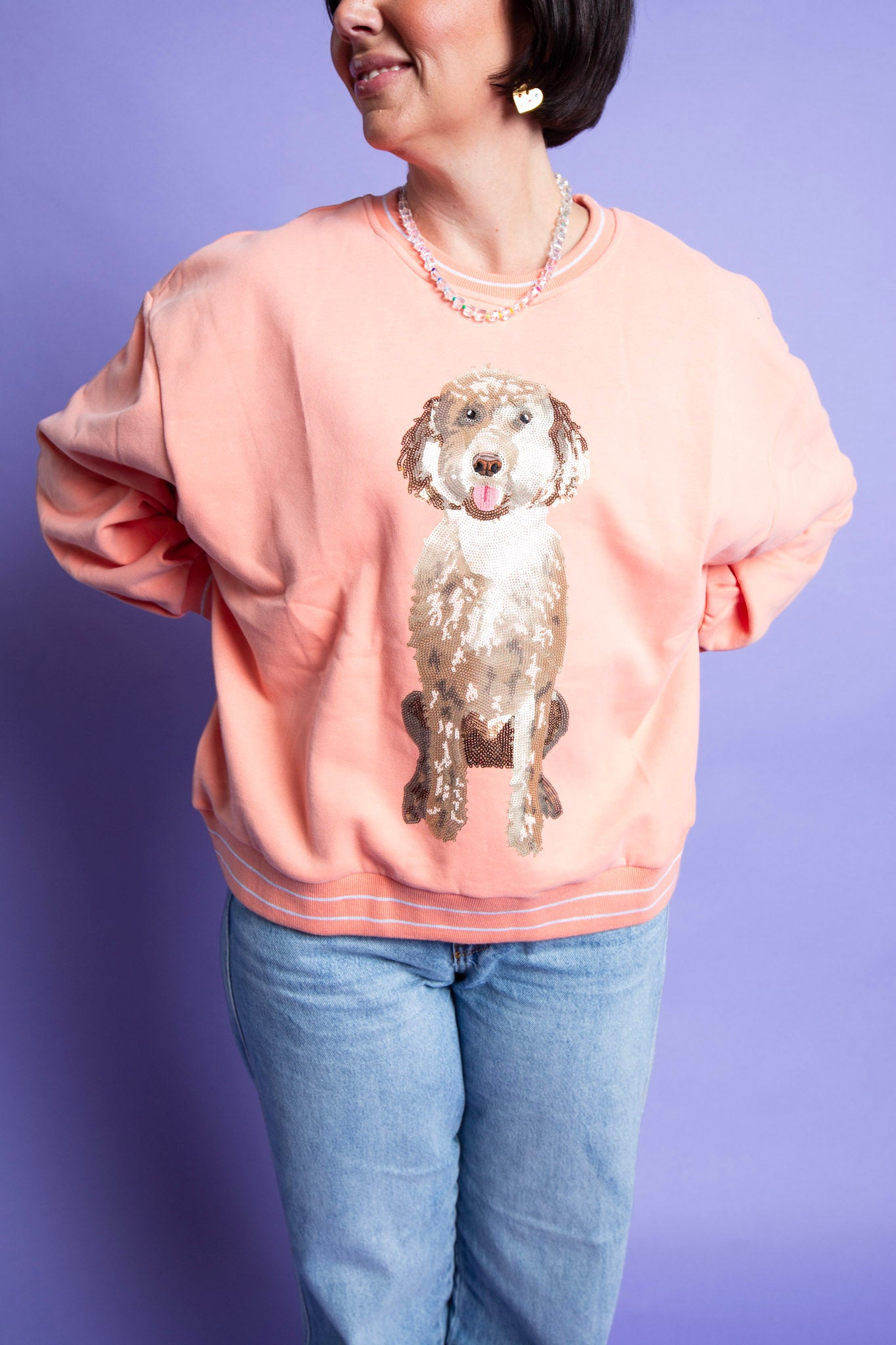 Queen of Sparkles | Peach Doodle Sweatshirt