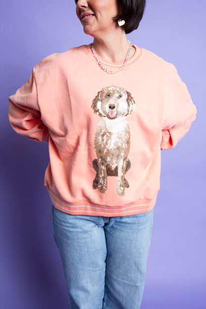 Queen of Sparkles | Peach Doodle Sweatshirt
