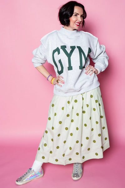 Matcha Pop Polka Dot Skirt