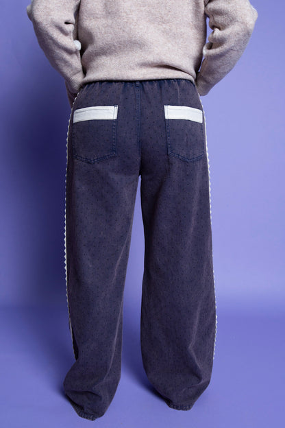 Denim Dotted Pants