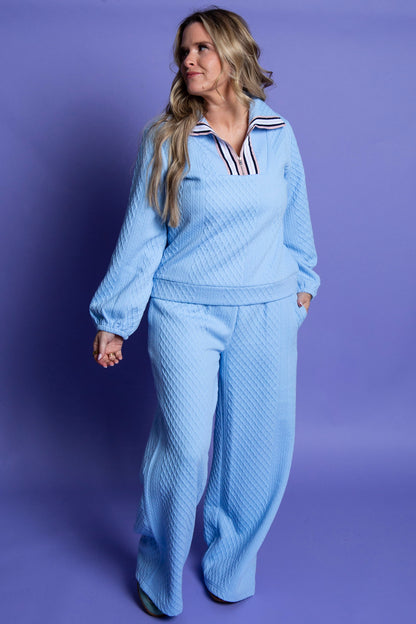 Sky Blue Quilted Set