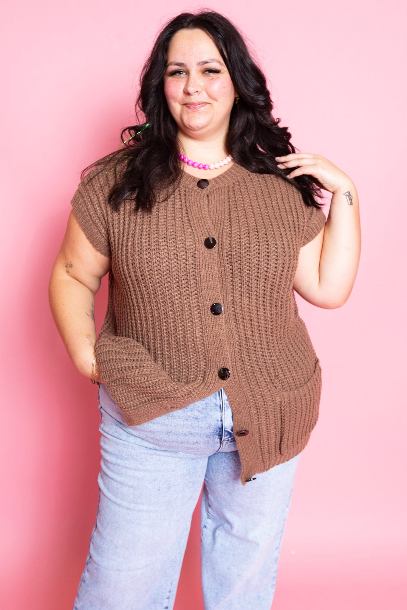 Cozy Brown Vest | Reg. & Plus