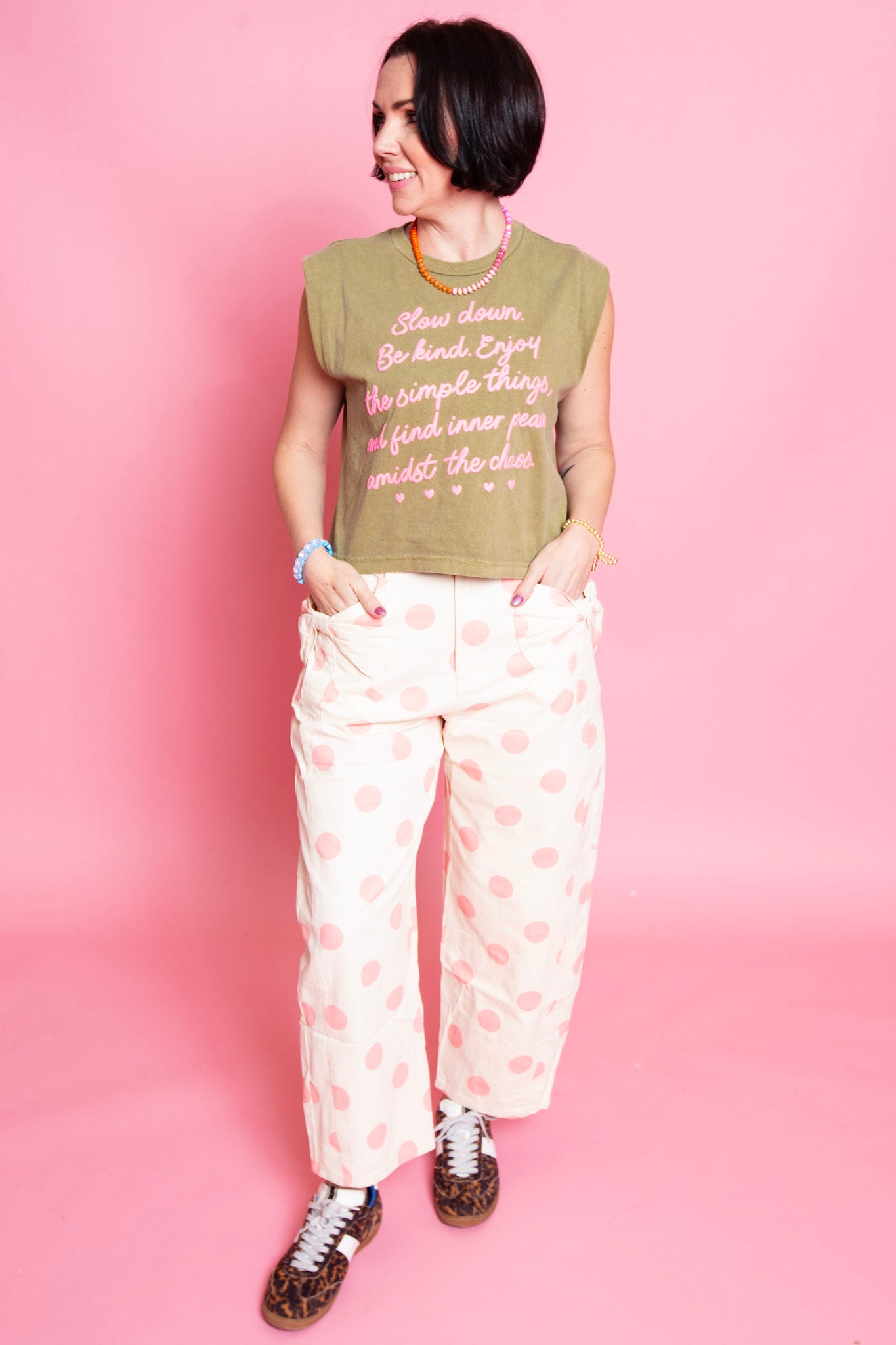 Polka Dot Pants | Pink | Reg & Plus