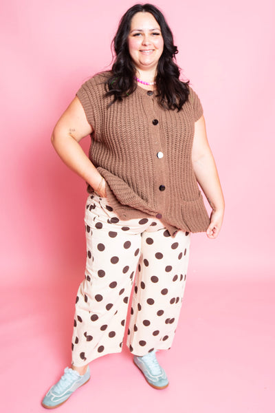 Polka Dot Pants | Taupe | Reg & Plus