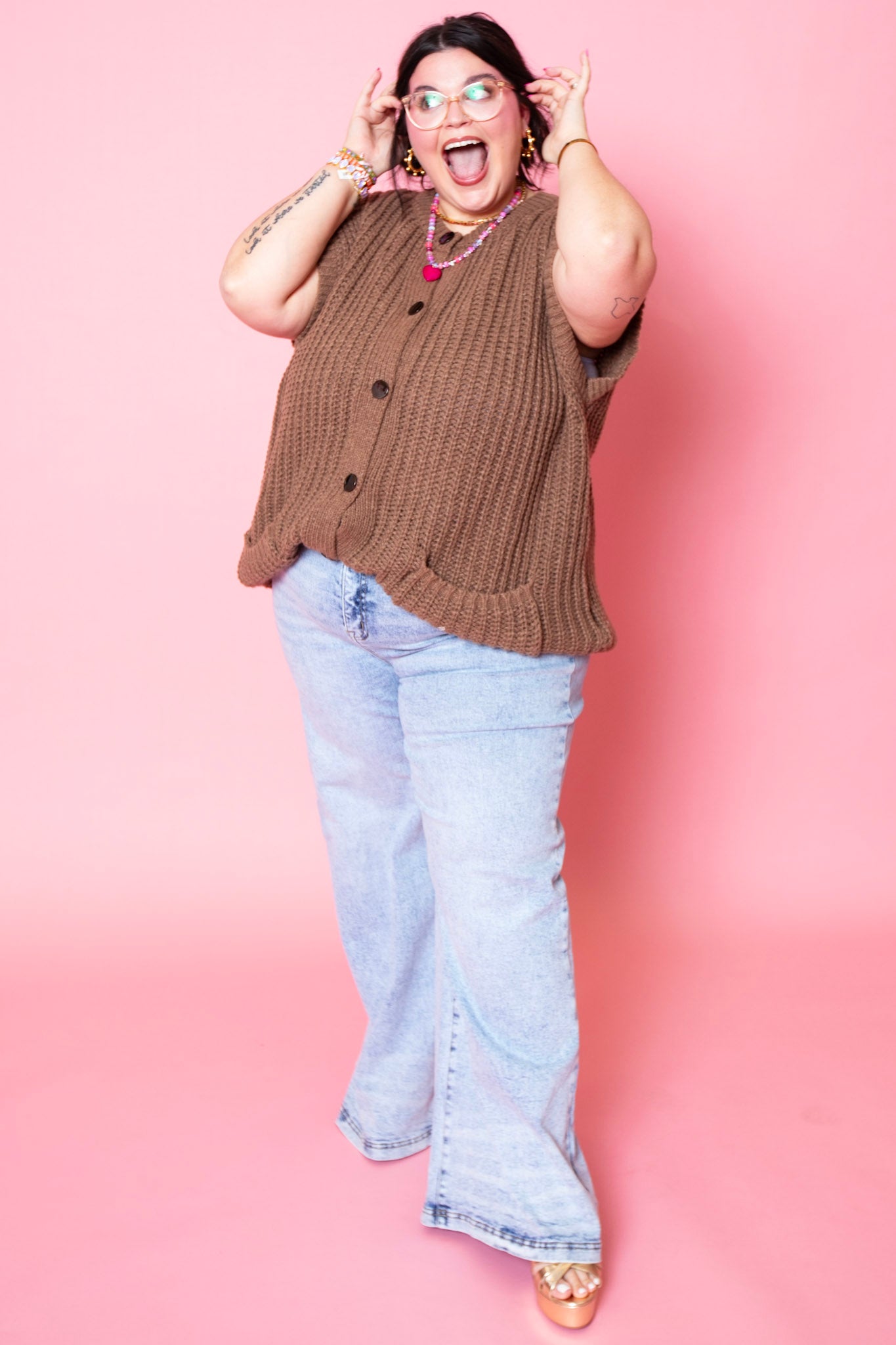 Cozy Brown Vest | Reg & Plus