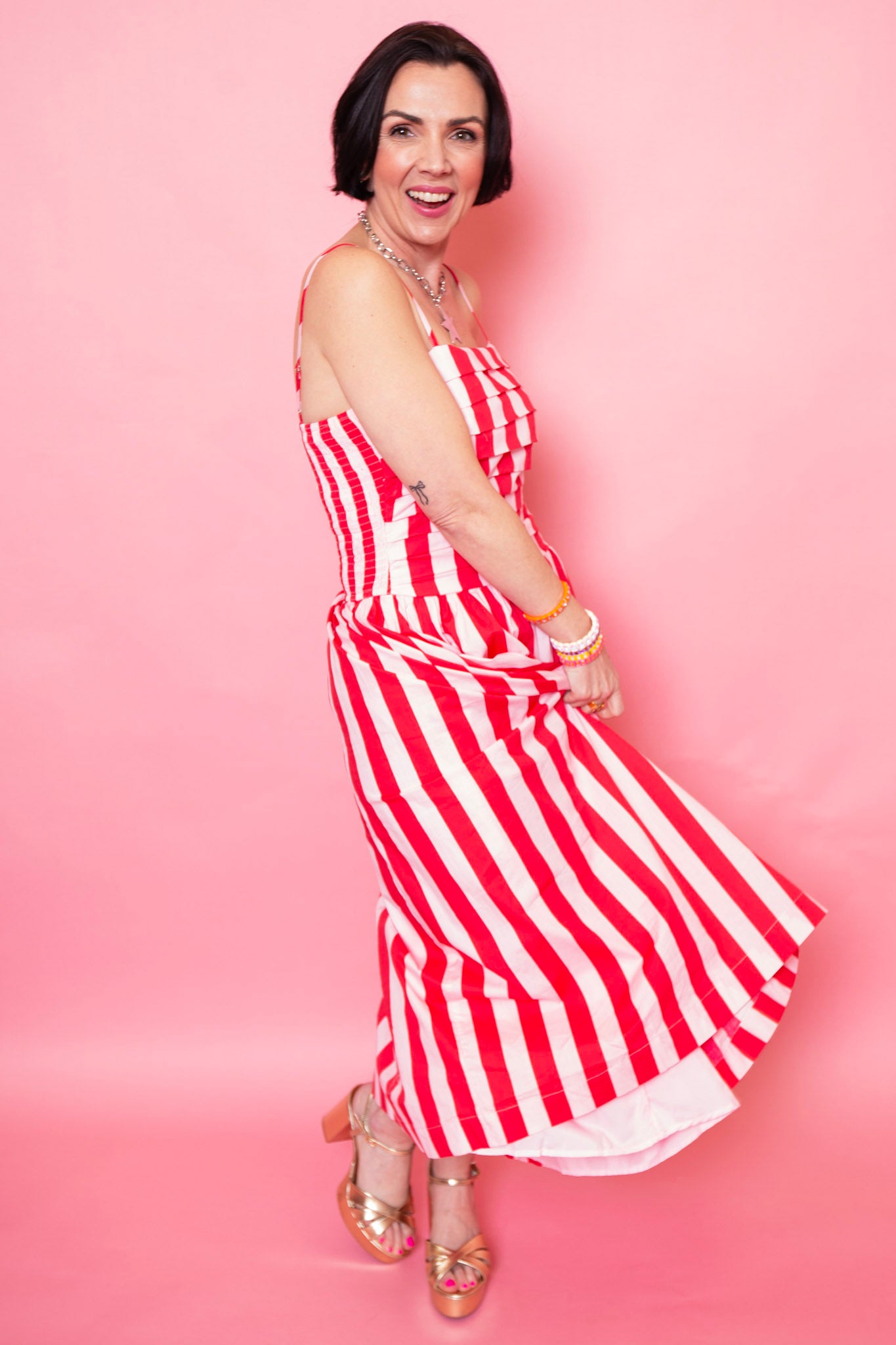 Candy Stripe Midi Dress